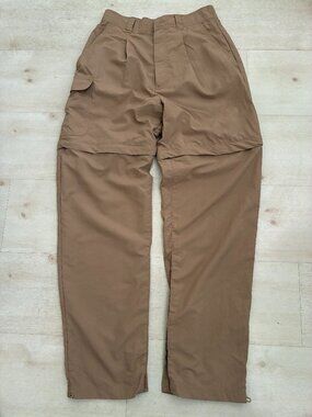 Campmor Men's Small Convertible Hiking Cargo Pants Brown Zip-Off Shorts CA-11226